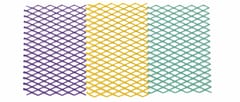 Purple, yellow and green aluminum expanded metal diamond panels