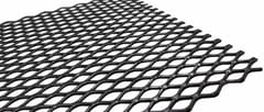 Black expanded metal grating sheet with raised diamond openings