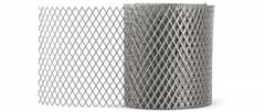 Galvanized expanded metal mesh roll with an unrolled diamond mesh panel