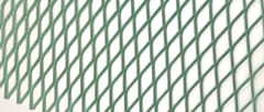 Green powder coated expanded metal close-up showing raised diamond strands