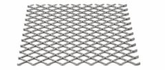 Silver raised stainless steel expanded metal panel with diamond openings