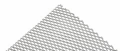Titanium expanded metal sheet close-up showing diamond openings and cut strand ends