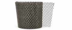 Titanium expanded metal mesh roll with a partially unrolled diamond mesh panel
