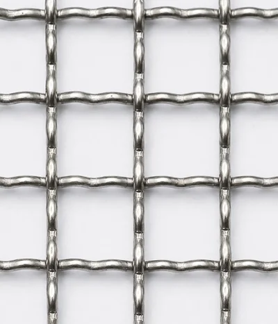 Stainless steel crimped wire mesh with square openings