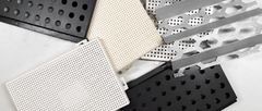 Aluminium perforated panels with round and hexagonal holes