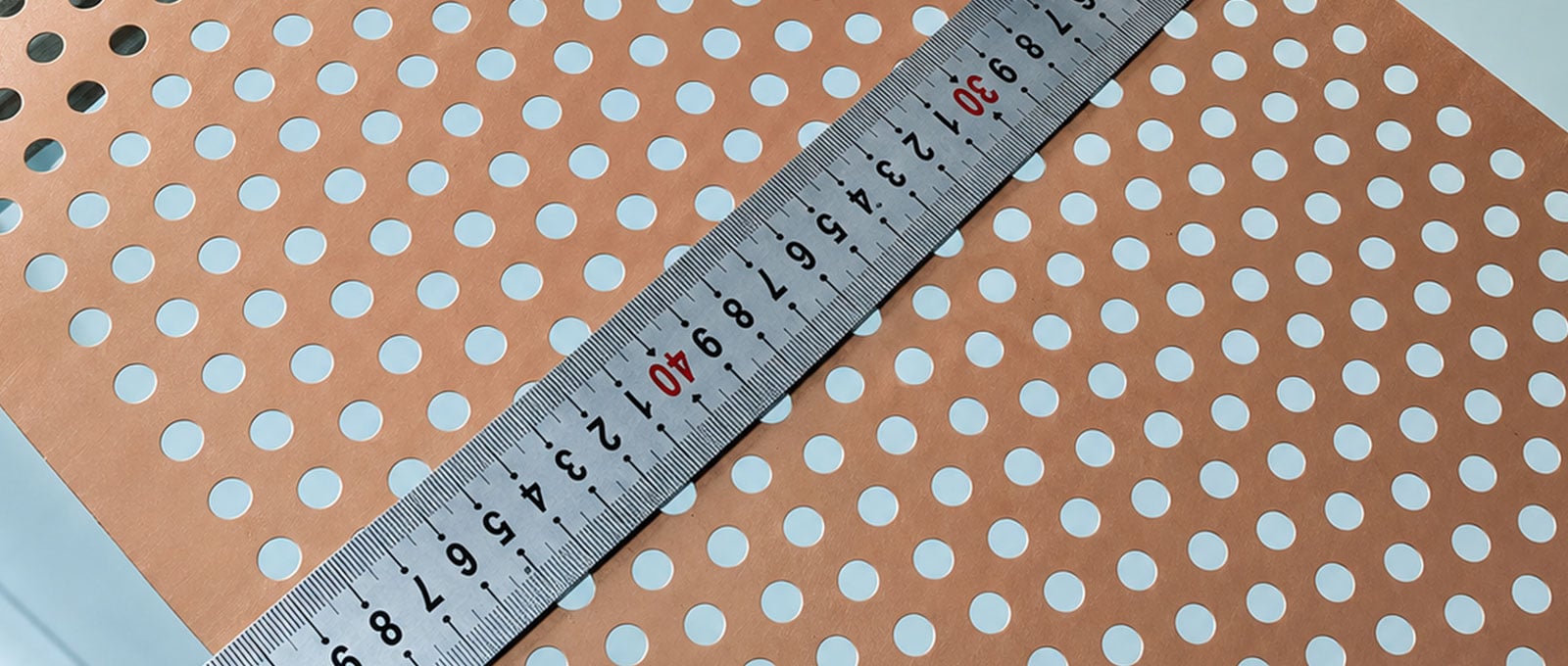 Round-hole copper perforated sheet with ruler reference