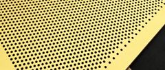 Gold-tone perforated sheet with solid edge margin