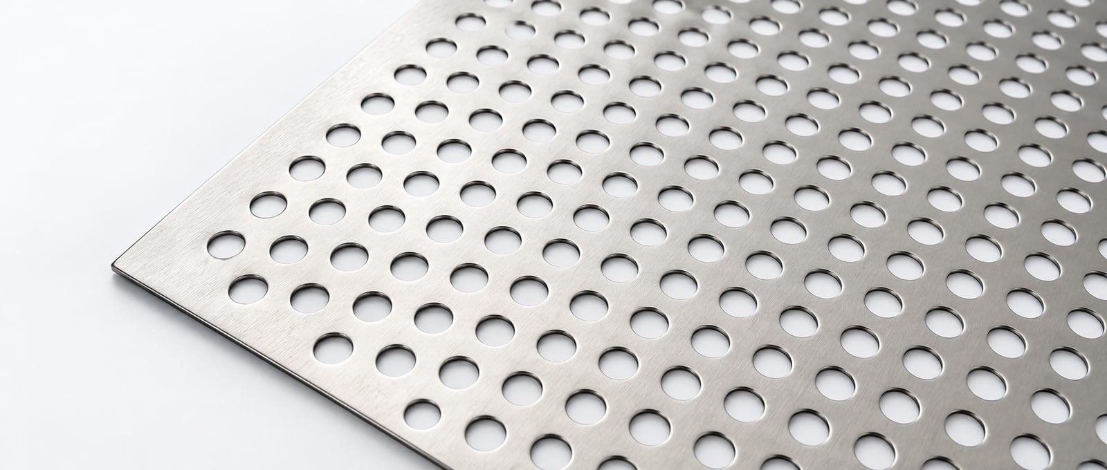 Nickel perforated sheet with staggered round holes and a brushed surface