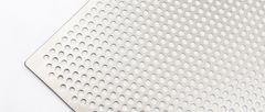 Round-hole nickel perforated sheet showing the panel edge