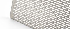 Nickel perforated sheet with staggered elongated slots