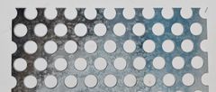Large round-hole galvanized perforated steel sheet close-up