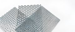 Galvanized perforated steel sheet samples with different round-hole sizes