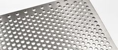Stainless steel perforated sheet with round holes and solid edge margins