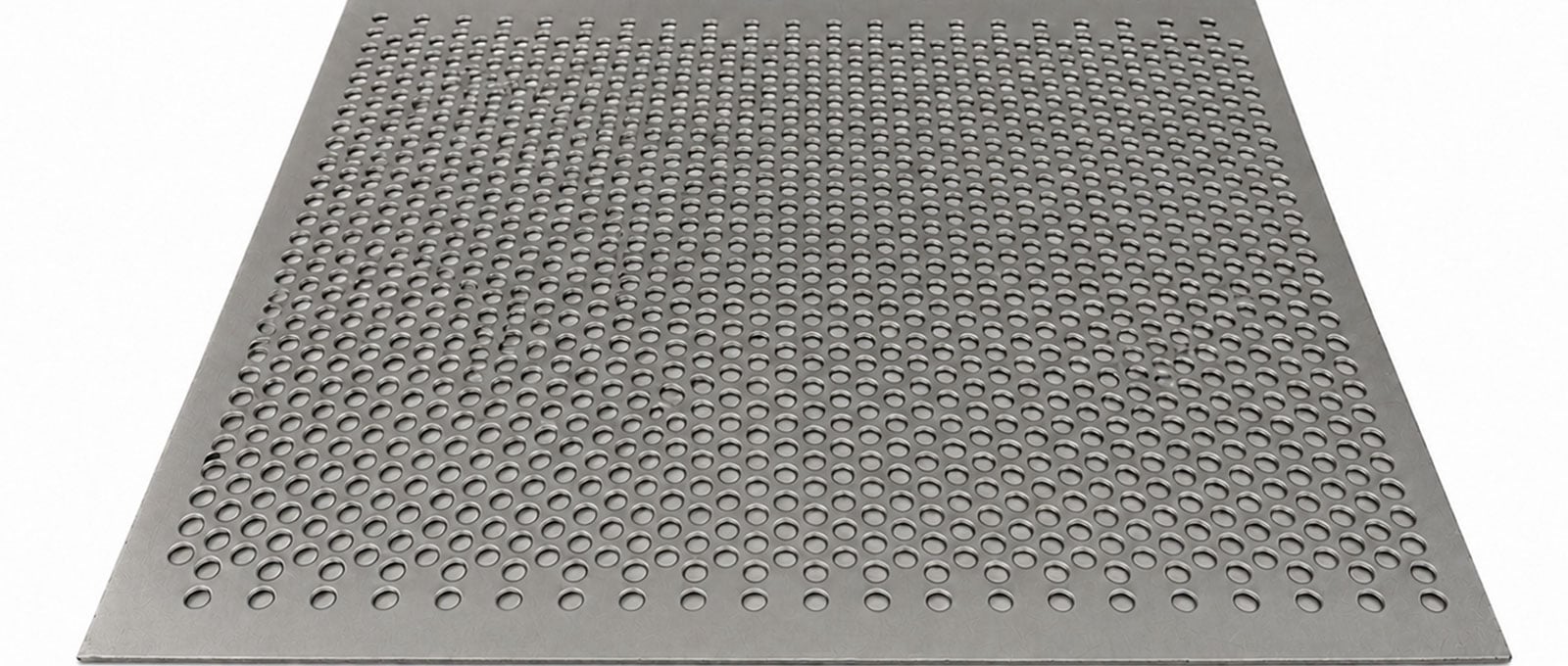 Titanium perforated sheet with round holes and solid edge margins