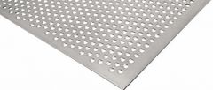 Titanium perforated sheet corner detail with round holes