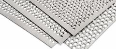 Overlapping titanium perforated sheets with different round-hole sizes