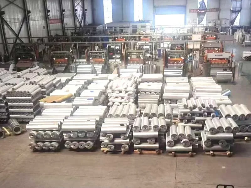 YueChu Metal factory workshop with expanded metal production machines and finished rolls